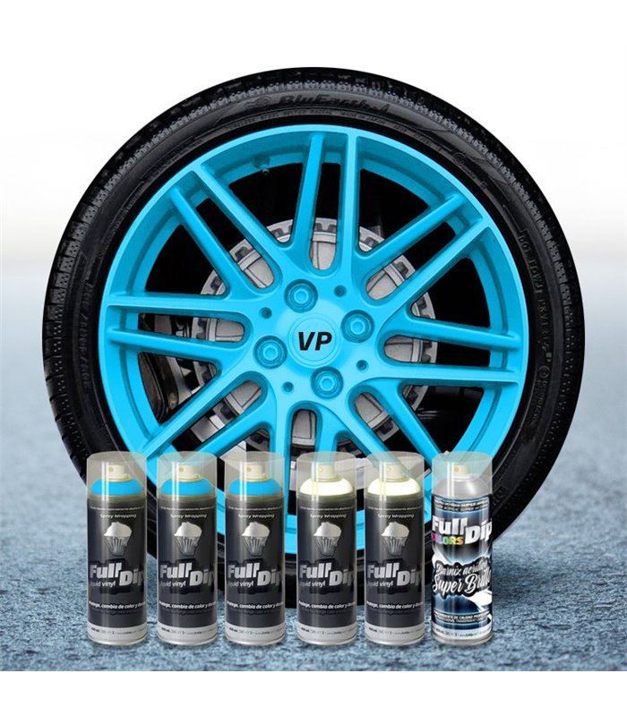 PACK SPRAYS FULL DIP AZZURRO FLUO LUCIDO