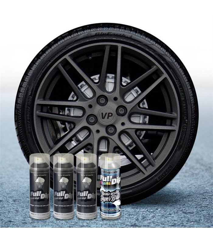 PACK 3 SPRAYS FULL DIP HYPERBLACK METALLIC LUCIDO