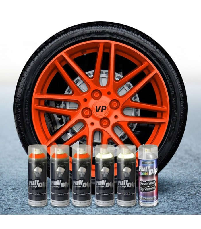 PACK SPRAYS FULL DIP ARANCIONE FLUO CON PROTEZIONE OPACA