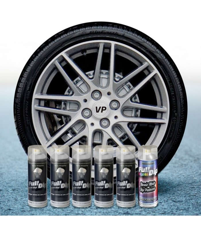 PACK 5 SPRAYS FULL DIP HYPERSILVER METALLIC CON PROTEZIONE OPACA