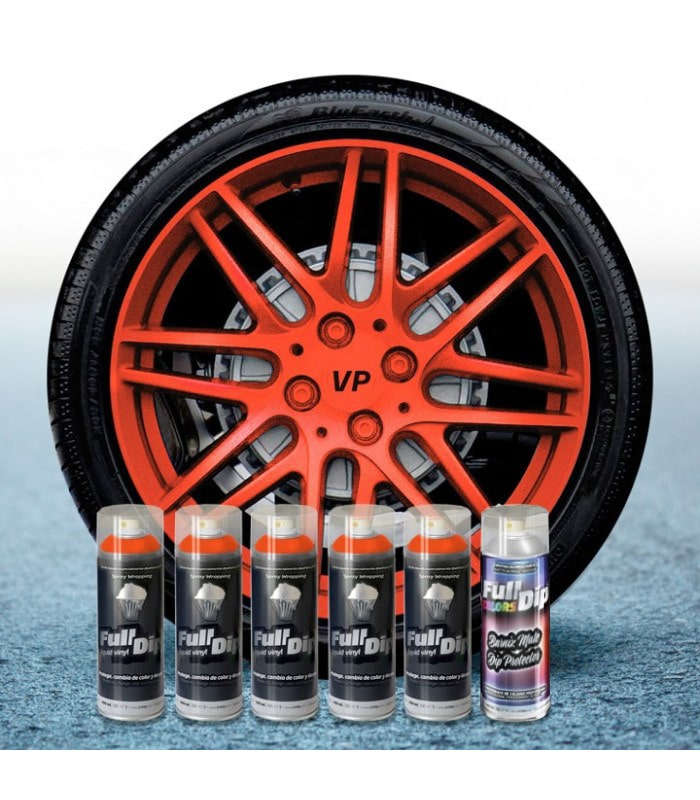 PACK 5 SPRAYS FULL DIP ARANCIONE METALLIZZATO CON PROTEZIONE OPACA