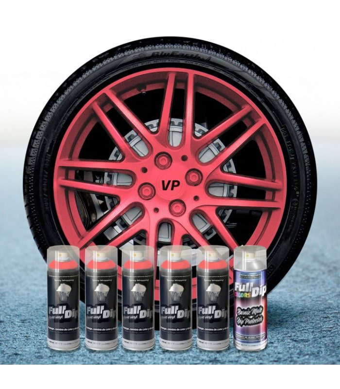 PACK 5 SPRAYS FULL DIP ROSA METALIZZATO CON PROTEZIONE OPACA