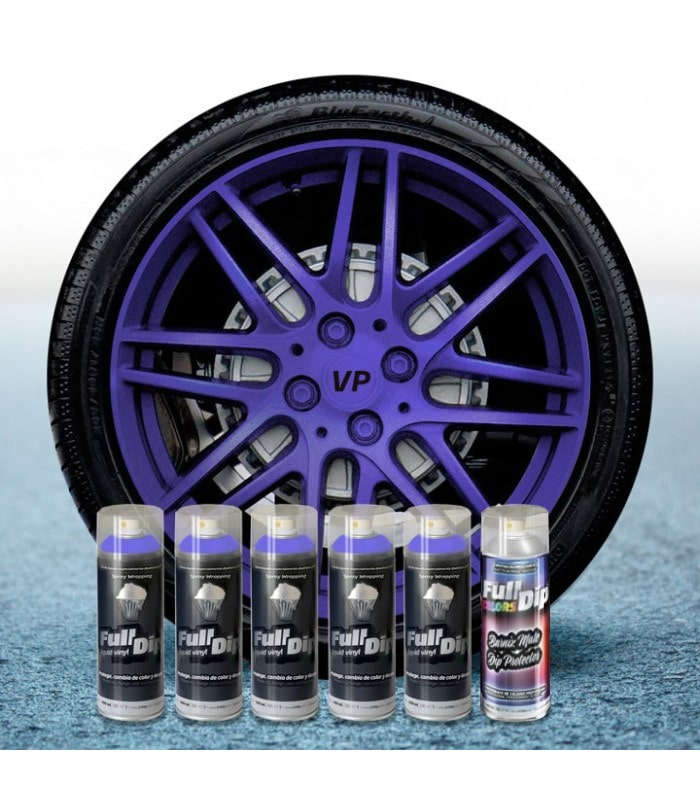 PACK 5 SPRAYS FULL DIP VIOLA METALLIZATO CON PROTEZIONE OPACA