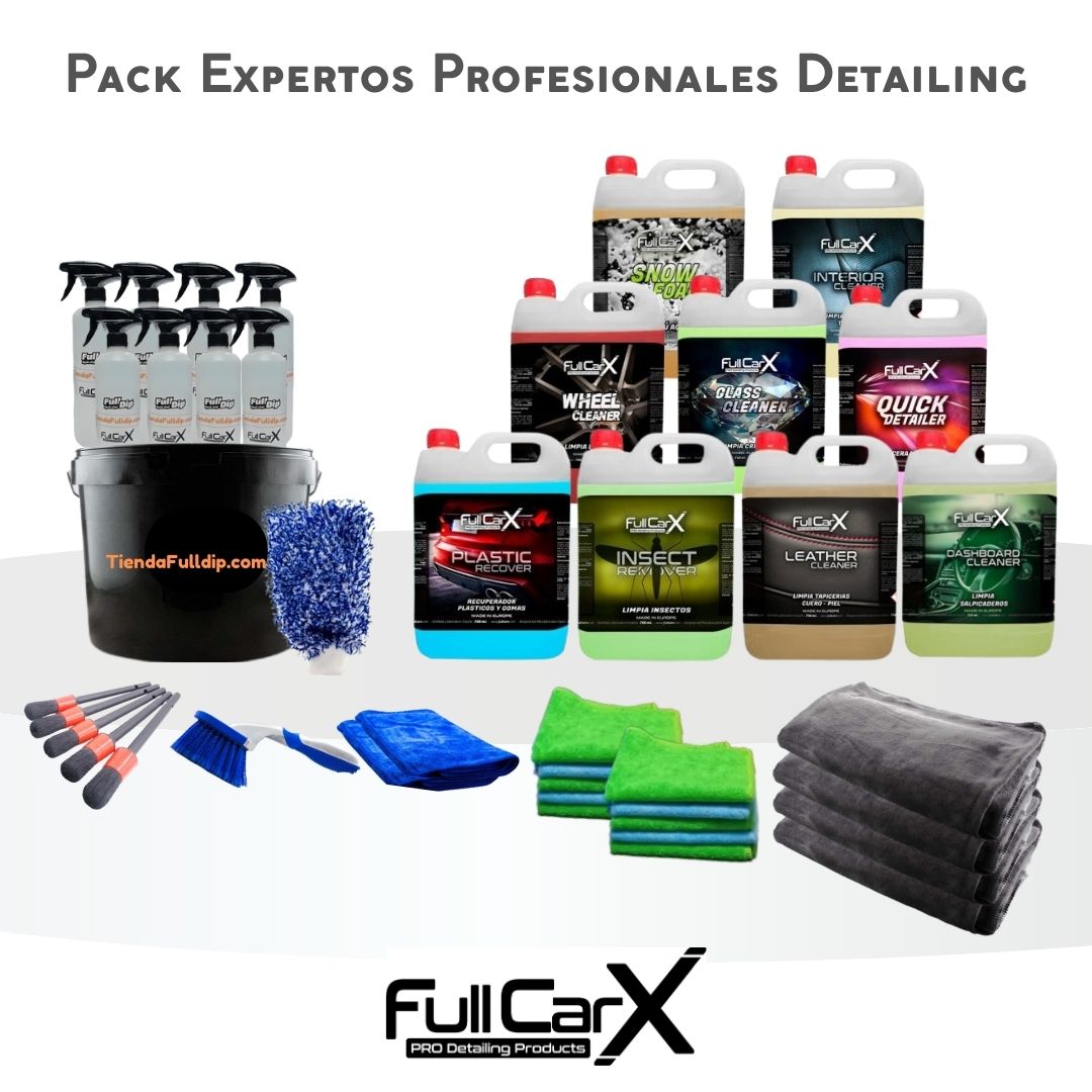 Kit Décontaminant Ferrique FullCarX - Nettoyant Jantes Puissant - Inclus Brosse De Détail - Pour Detailing Auto